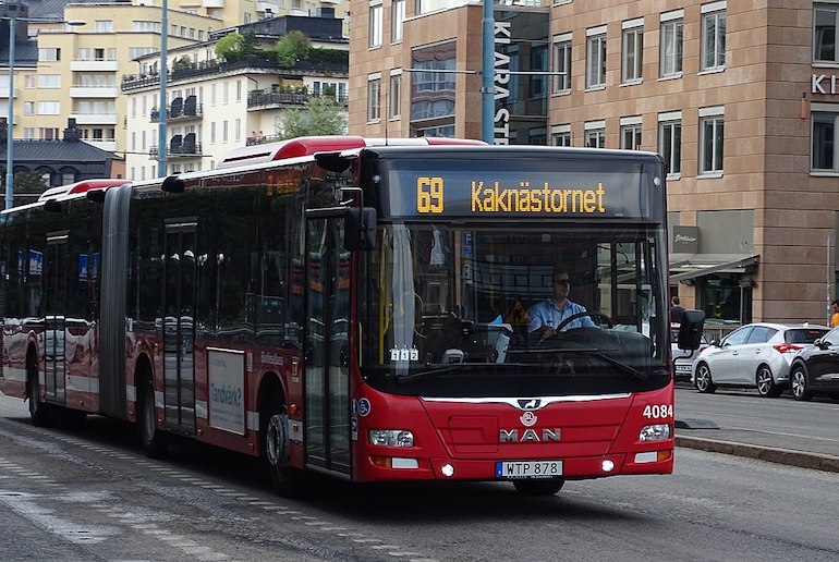 Taking the bus is a great way of getting around Stockholm.