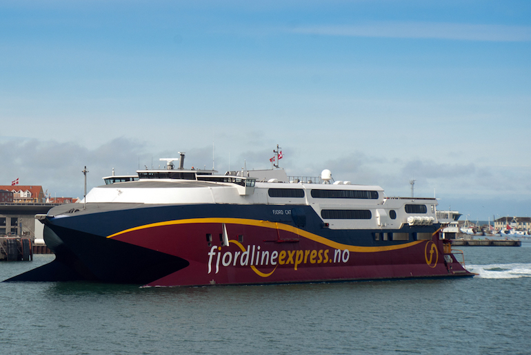 The Fjordline fast cat runs from Hirtshals to Kristiansand