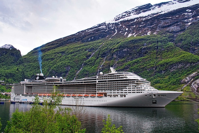 The Geirangerfjord in Norway is a popular cruise destination.