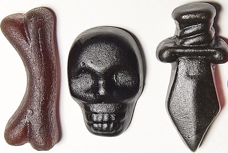 Salted licorice even comes in skull shapes