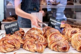 bakery with cinnamon buns