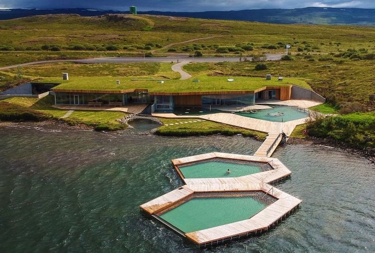 The Vök Baths are in Iceland's East Fjords