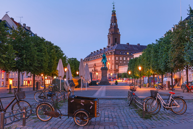 The Christiansborg Palace in Copenhagen houses Denmark's parliament.