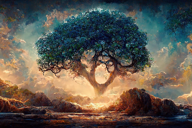 Yggdrasil is a symbolic tree that represents the interconnectedness of life in Norse mythology