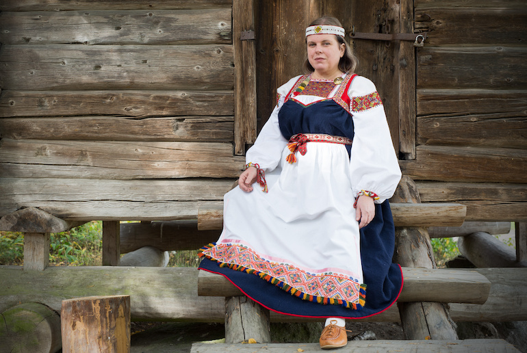 Embroidery is a key element of Finnish traditional dress