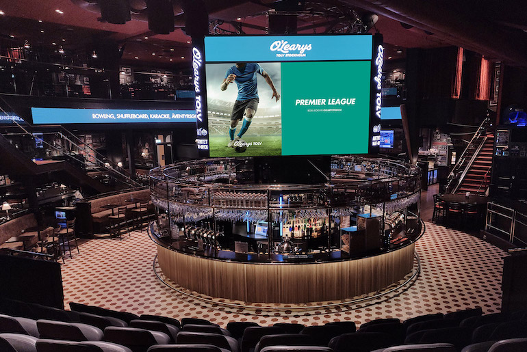 O'Learys in Stockholm has a massive screen showing sports of all kinds.