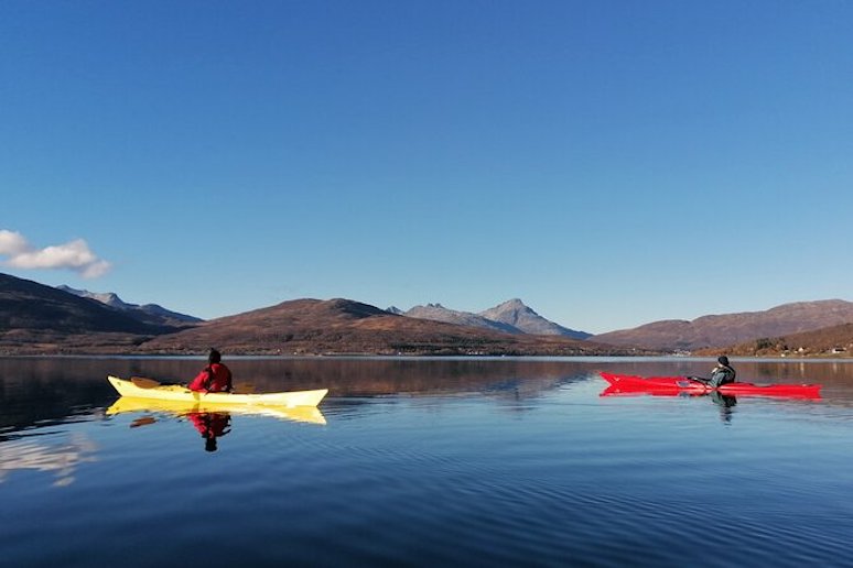 Kayaking is an eco-friendly way to see explore the fjords around Tromso.