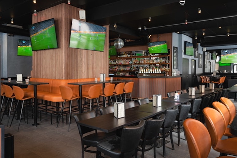 The Retro sports bar in Sveavägen, has rows of long tables and loads of screens.