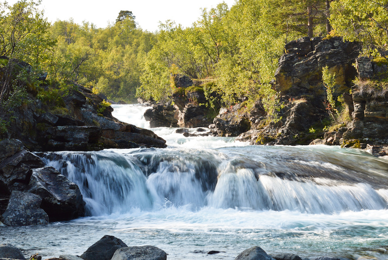 Abisko National park is home to mountains, lakes, rivers and waterfalls.