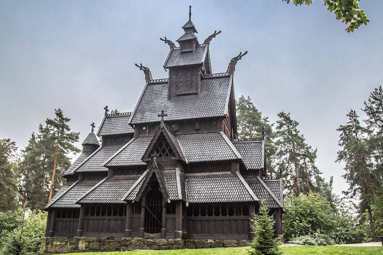 Visit a beautiful Norwegian stave church on a Viking tour of Scandinavia