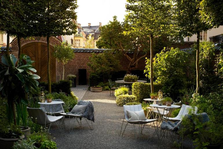 The Ett Hem hotel in Stockholm has a beautiful garden.