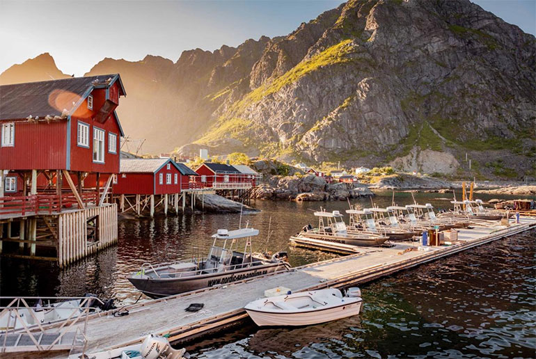 You can stay in a traditional hut in the Lofoten Islands
