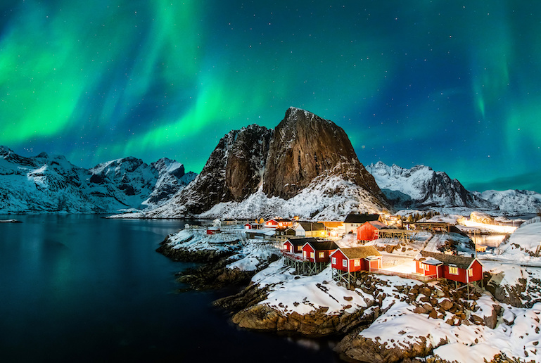 You can often see the northern lights in Lofoten in winter
