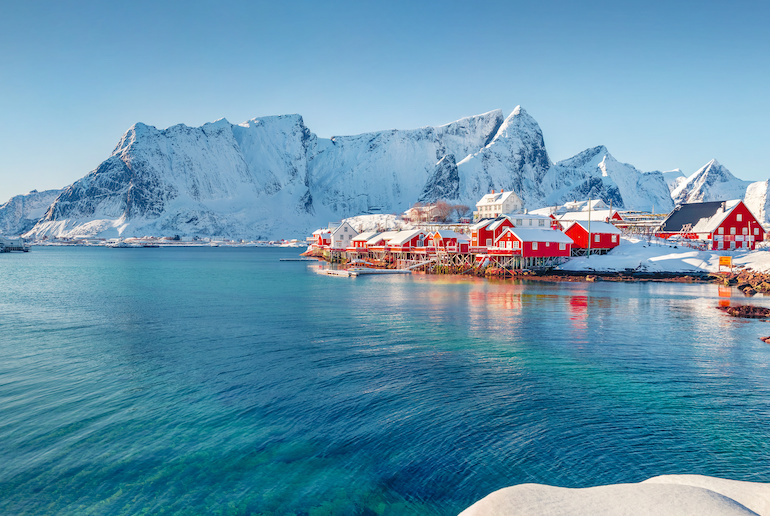 The Lofoten islands in winter is one of the most beautiful places in Norway