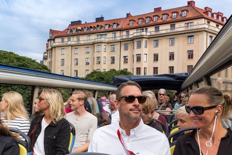 See the sights on an open-top bus tour of Stockholm