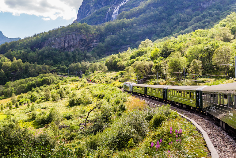 The Flåm railway is one of Europe's most beautiful train rides.