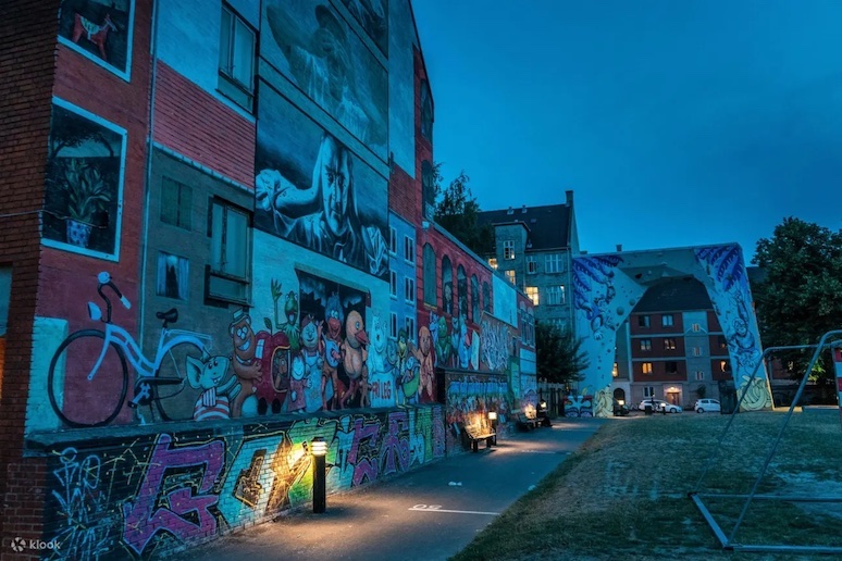 See the cool street art on a bike tour of  Copenhagen's trendy Nørrebro district.
