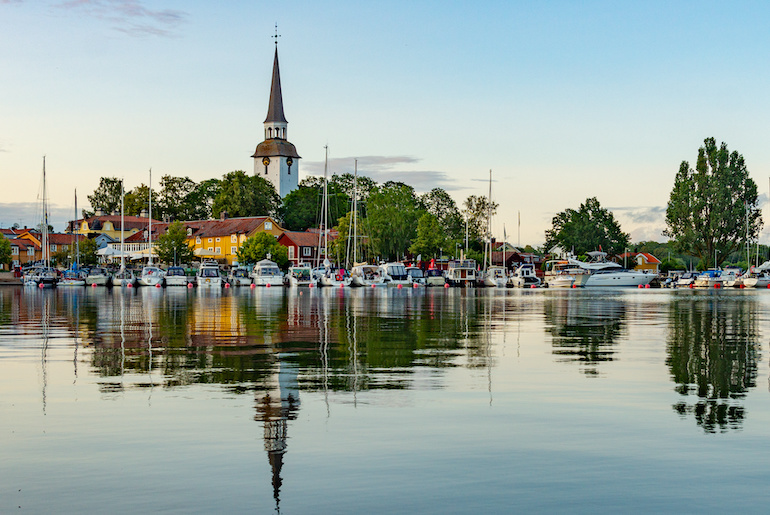 The pretty village of Mariefred  lies on the southern shores of Lake Mälaren, near Stockholm.