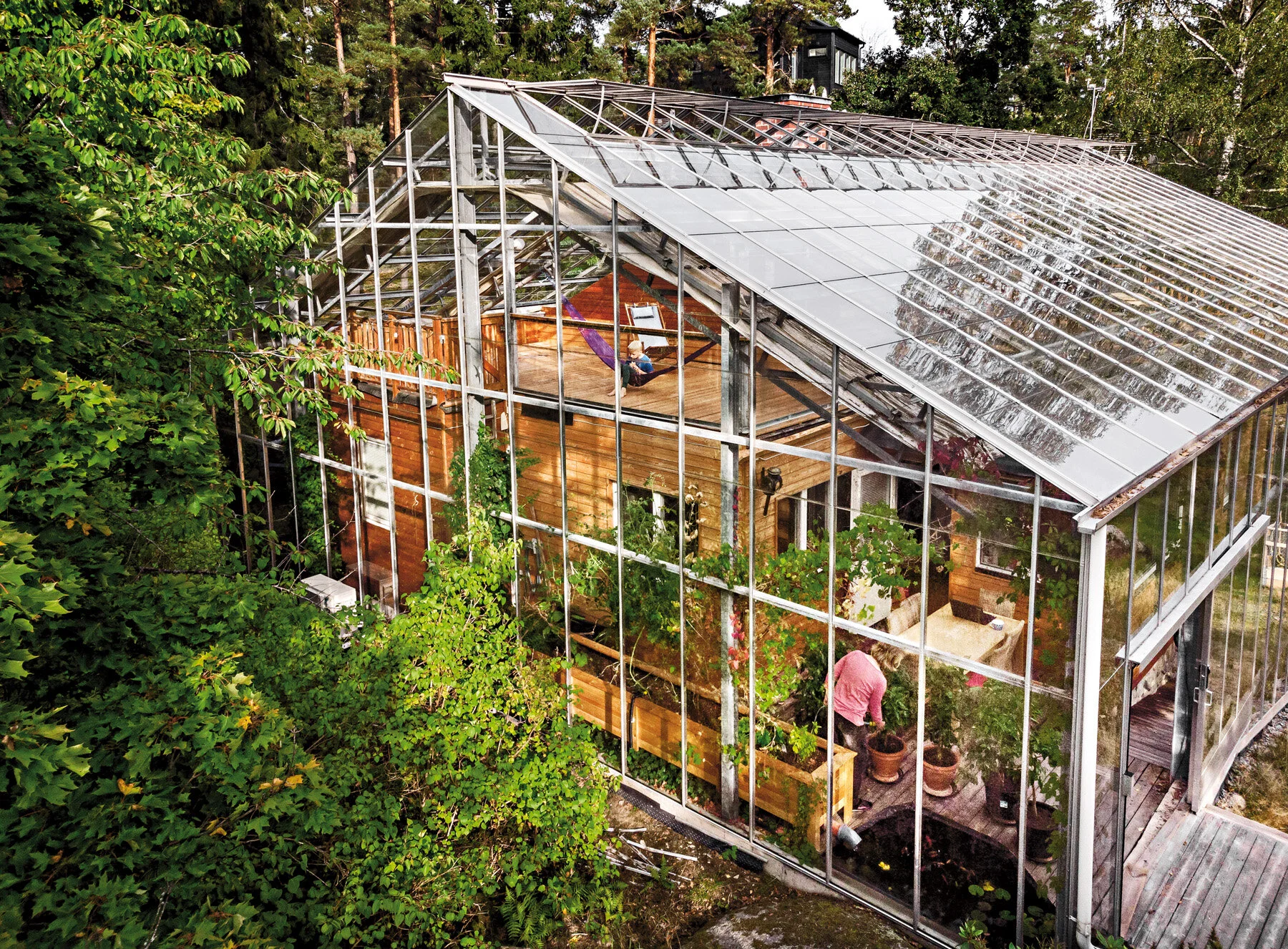 greenhouse with people inside