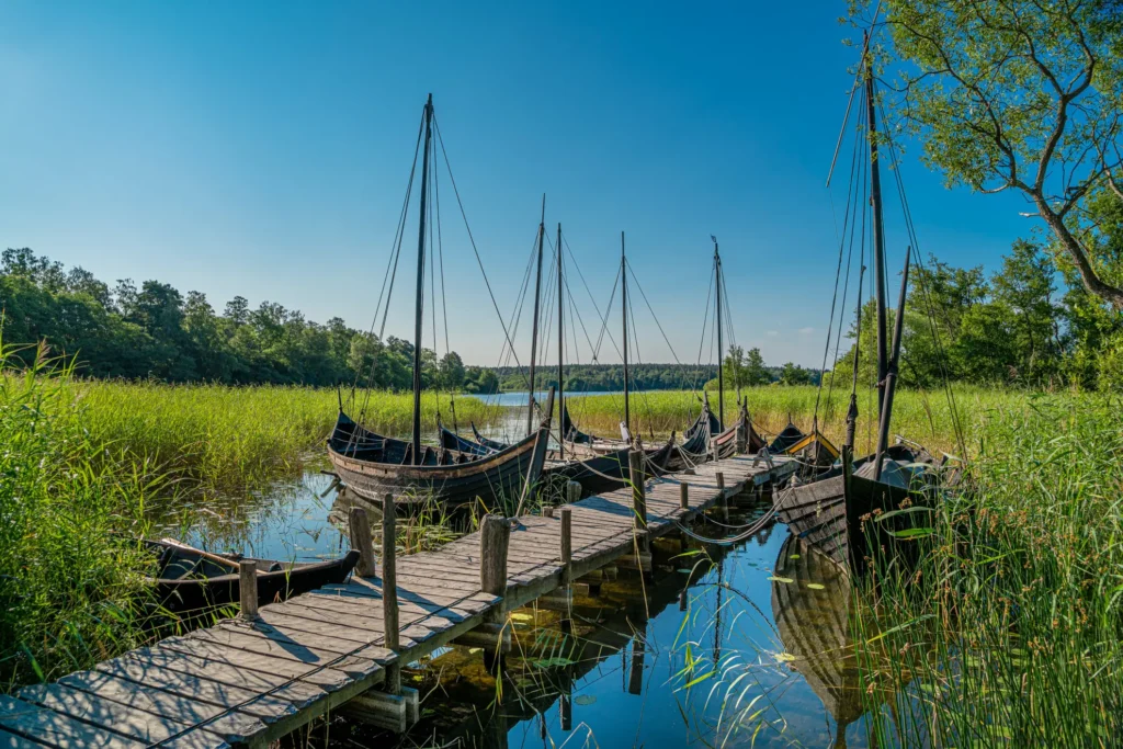 viking boats next to the water